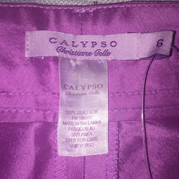 🆕 Pink Silk Calypso Capri Pants. NWT. Size 4. - Picture 6 of 8